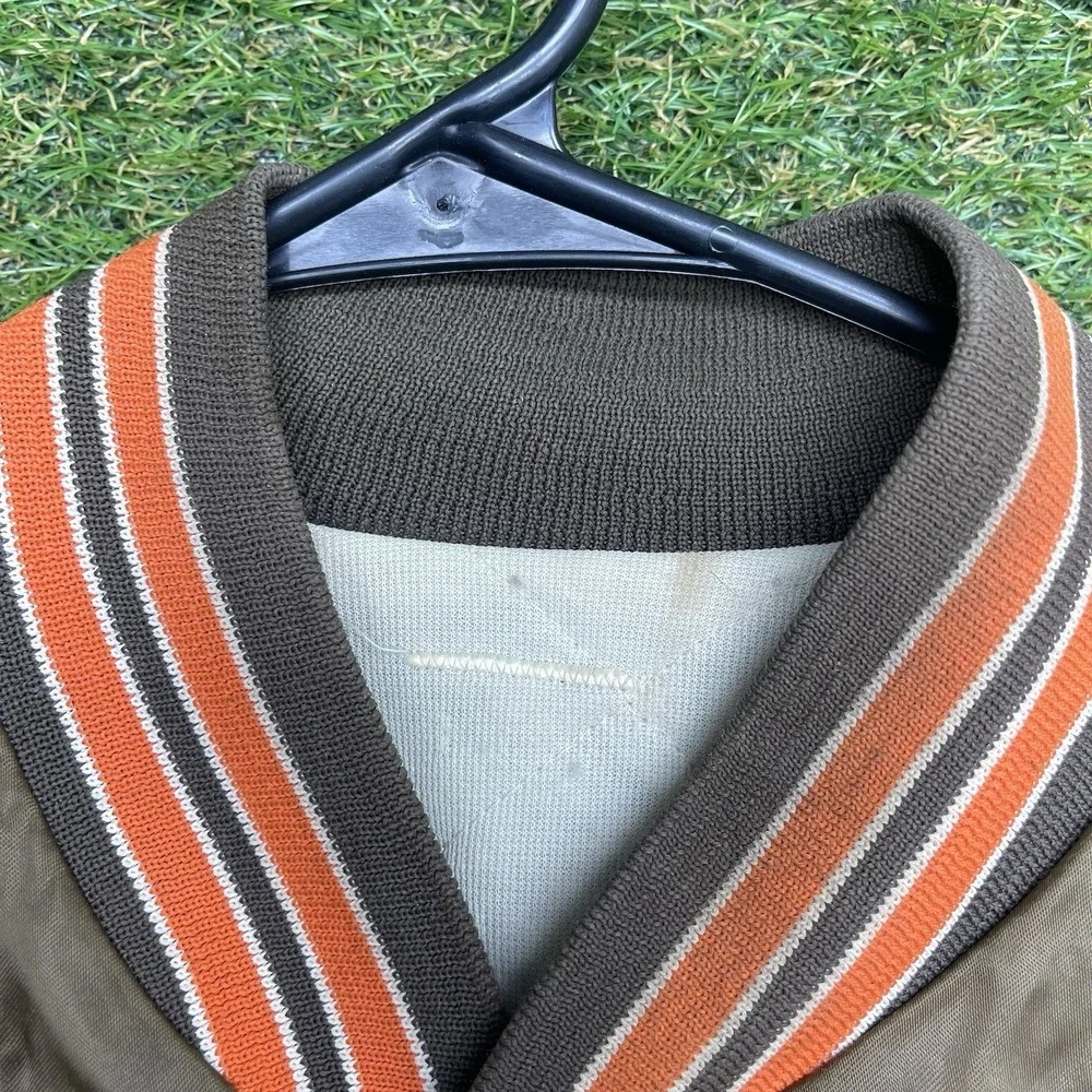 Vintage Cleveland Browns Chalk Line Jacket Mens Medium Satin Bomber NFL 90s